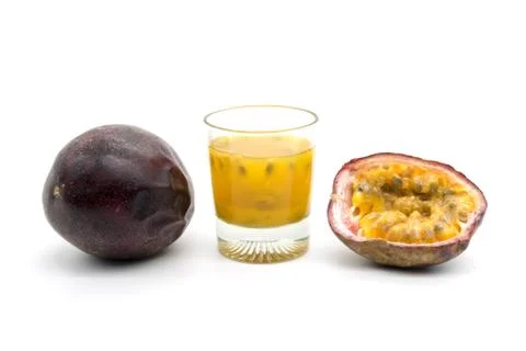 Passion fruit on white background Stock Photos