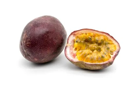 Passion fruit on white background Stock Photos