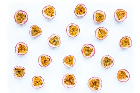 Passion fruit on white background. Stock Photos