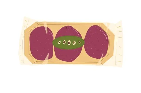 Passion fruits packaging set. Vector exotic sweet food collection. Hand drawn Stock Illustration