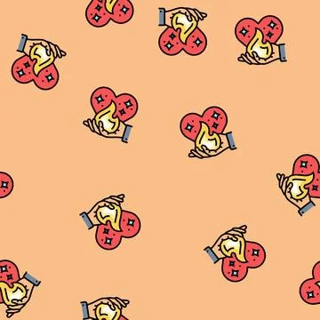 Passion heart succes challenge vector seamless pattern Illustrazione stock