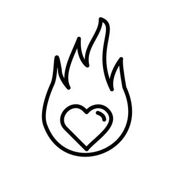 Passion linear logo mark in black and white Stock Illustration