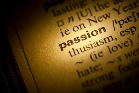 Passion meaning in dictionary Stock Photos