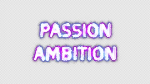 Passion or ambition neon effects, text animation on transparent background Stock Footage 301304479