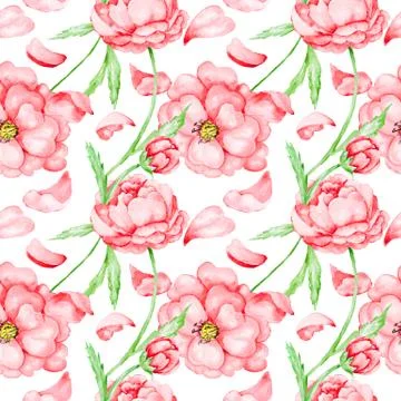 Passion pattern with red flowers Stock Illustration