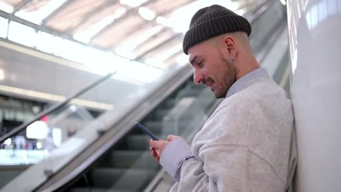 A passion smile while chatting in phone Stock Footage 265288335