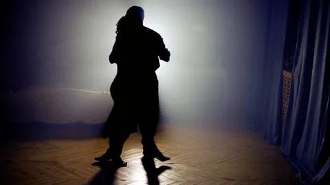 Passionate couple dancing tango Stock Footage 88741038