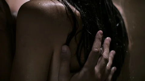 Passionate couple during romantic foreplay under shower 動画素材 103187743