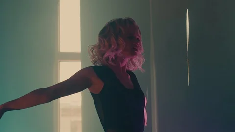 Passionate dancer in a studio. Stock Footage 90278340