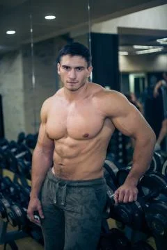 Passionate glance at the gym Stock Photos