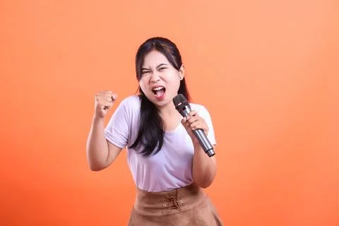 Passionate Singer Performing Live Stock Photos