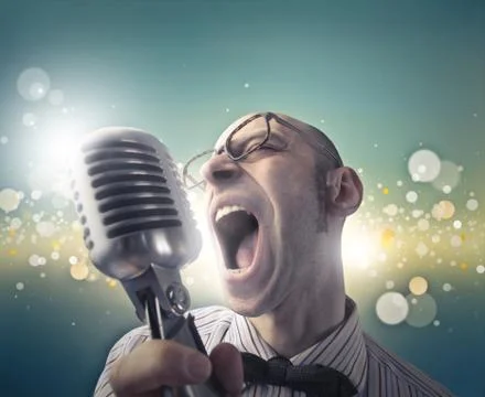 Passionate singer Stock Photos