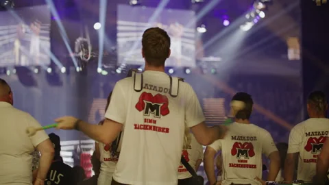 Passionate Spectators and Drum Beats as the Arena Atmosphere builds Video stock 320001630