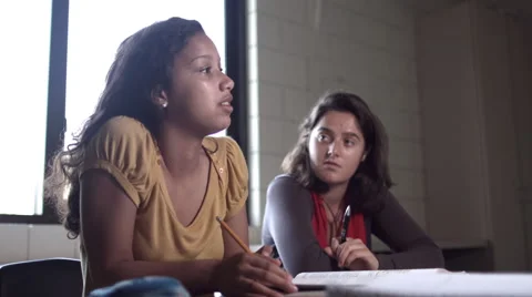 Passionate student discussing subject in class HD Stock Footage 41176802