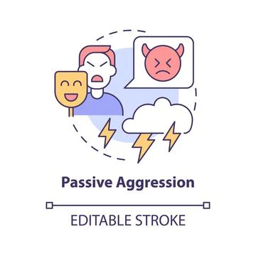 Passive aggression concept icon Stock Illustration