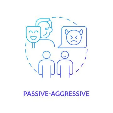 Passive-aggressive blue gradient concept icon 스톡 일러스트