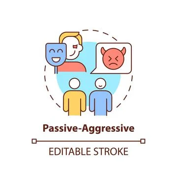 Passive-aggressive concept icon 스톡 일러스트