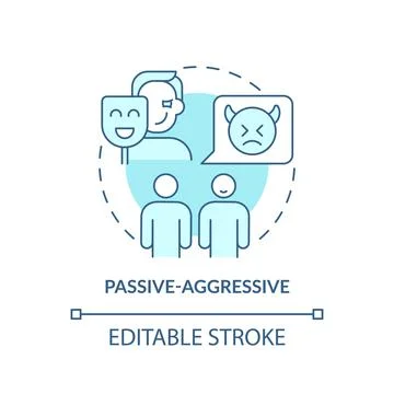 Passive-aggressive turquoise concept icon Stock Illustration