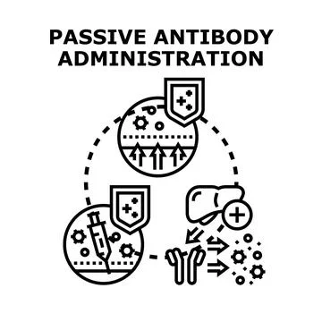 Passive antibody administration providing immunity protection Stock Illustration