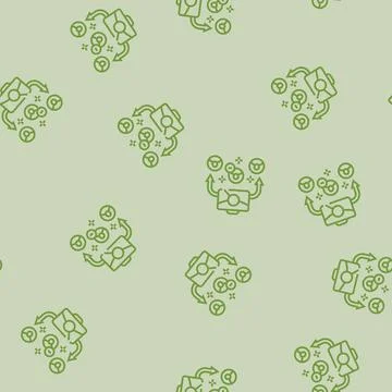 Passive candidate recruitment business work job line seamless pattern Stock Illustration