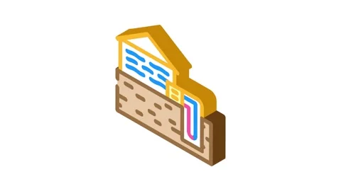 Passive cooling green building isometric icon animation Stock Footage 327281563