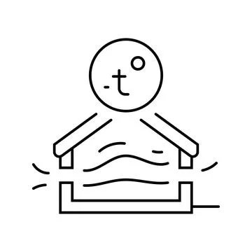 Passive cooling green building line icon vector illustration Ilustración de archivo