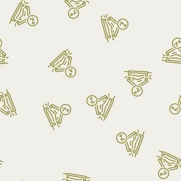 Passive cooling green building line seamless pattern Stock Illustration