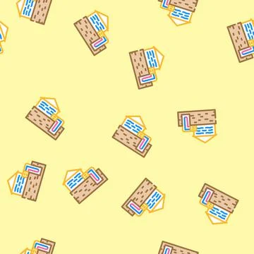 Passive cooling green building vector seamless pattern Stock Illustration