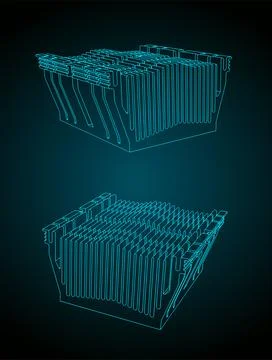 Passive cpu cooler 스톡 일러스트