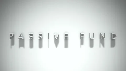 Passive fund 3D title animation white text on a white background Stock Footage 299824213