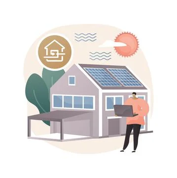 Passive house abstract concept vector illustration. Stock Illustration