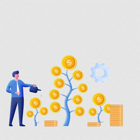 Passive income animated concept. Stacking coins, growing salary, rollout coin. 動画素材 297166453