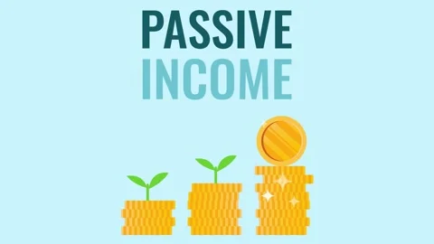 Passive income animated concept. Stacking coins, growing salary. 스톡 동영상 302846855
