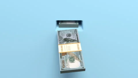 Passive income dollars background – 3d render, looped. Stock Footage 328416218