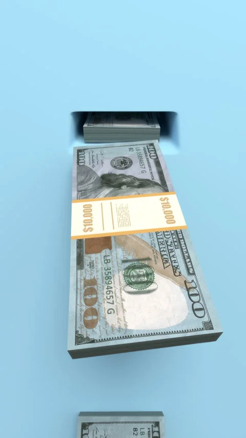 Passive income dollars background – 3d render, looped. Stock Footage 328416379