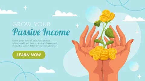 Passive income vector poster Stock Illustration