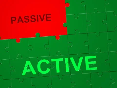 Passive Or Active Jigsaw Means Aggressive Energetic Action 3d Illustration Stock Illustration