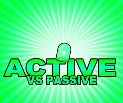 Passive Or Active Words Mean Aggressive Energetic Action 3d Illustration Illustrazione stock
