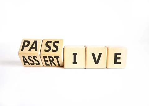 Passive or assertive symbol. Concept words Passive or Assertive on beautifu.. 写真素材