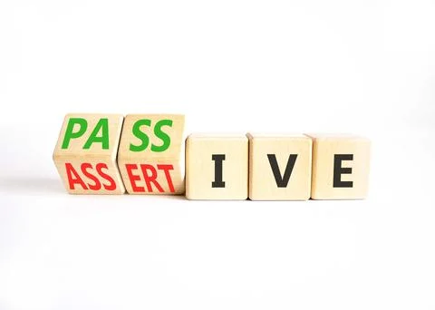 Passive or assertive symbol. Concept words Passive or Assertive on beautifu.. 写真素材