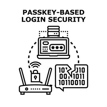 Passkey based data access security concept Stock Illustration