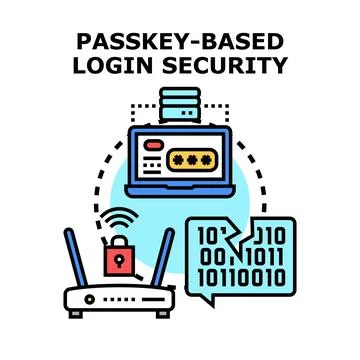 Passkey based data access security concept Stock Illustration