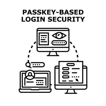 Passkey based login security concept illustration Stock Illustration
