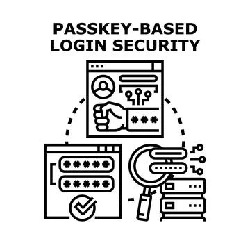 Passkey based login security system concept Stock Illustration