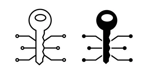 Passkey security icon Illustration designs pack for Web Stock Illustration