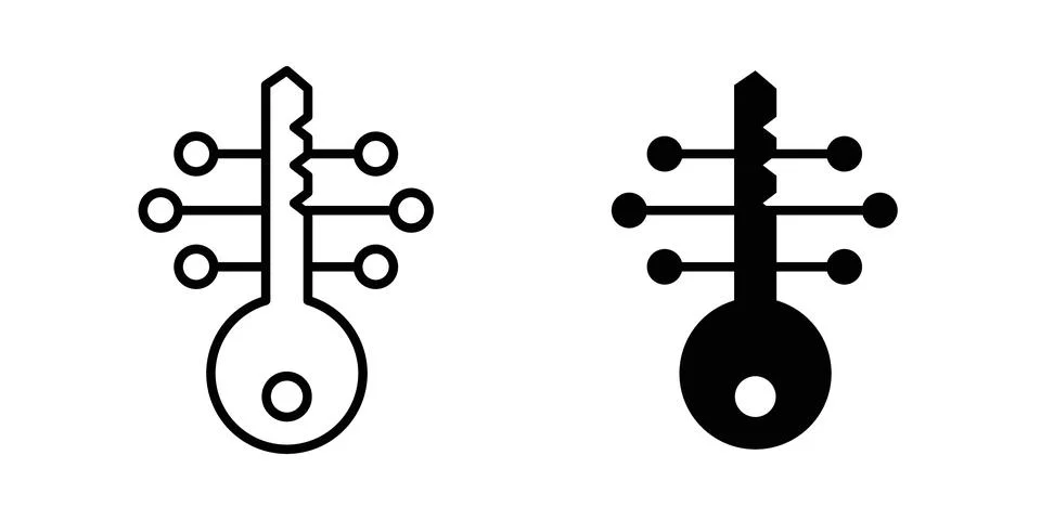 Passkey security icon symbol. Flat and Stroke Vector illustration Stock Illustration