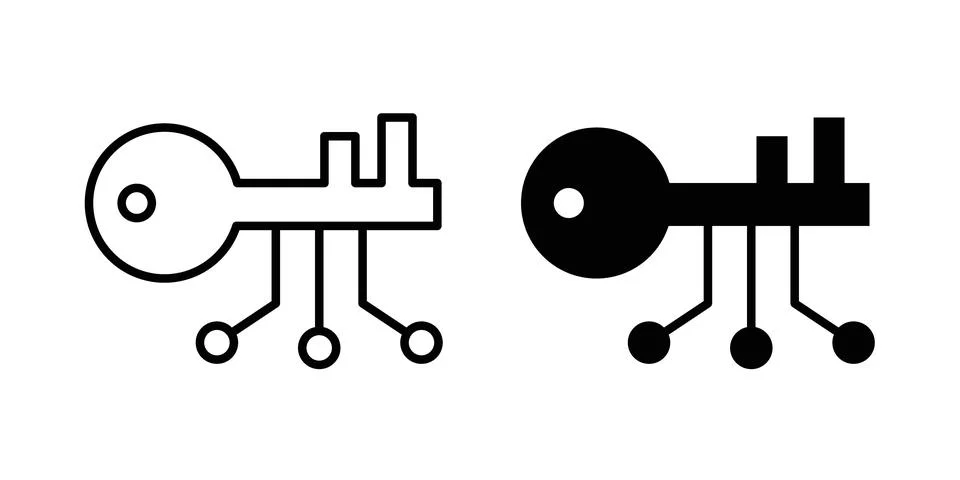 Passkey security icon vector, symbol, logo illustrations Stock Illustration