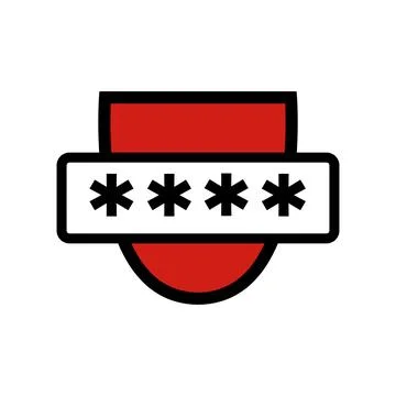 Passkeys, Single sign-on concept with shield and password field. Cyber security Illustrazione stock