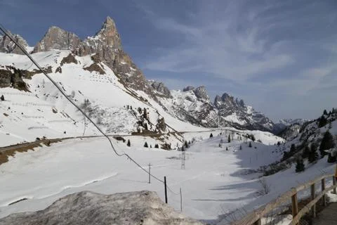 The Passo Rolle in Winter Stock Photos