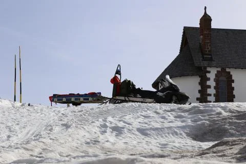 The Passo Rolle in Winter Stock Photos